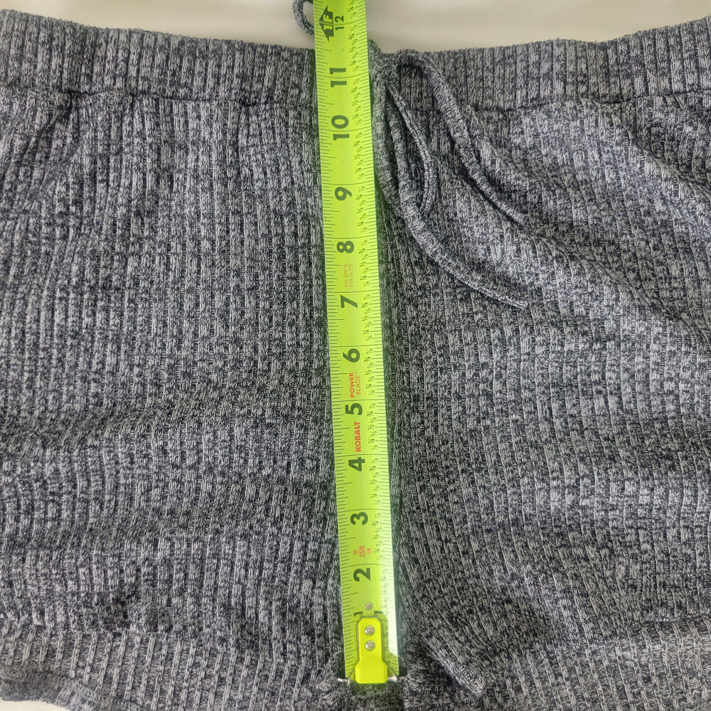 SHEIN Gray Ribbed Knit Drawstring Lounge Shorts - Picture 4 of 11